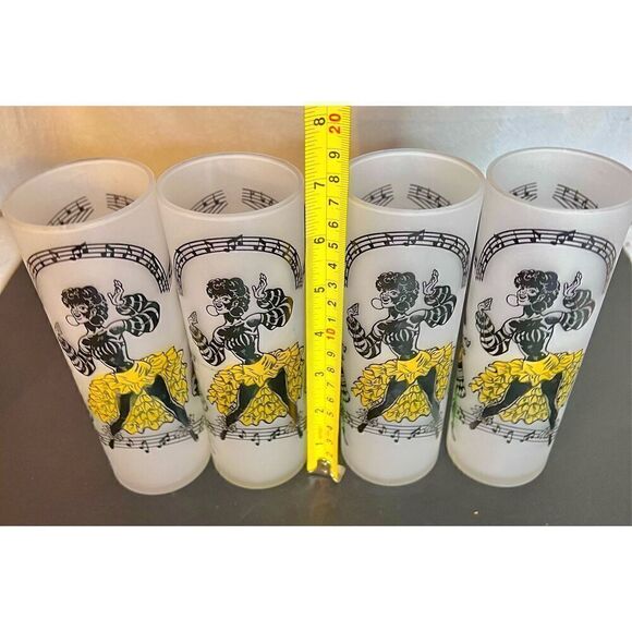 MCM Vintage 1940s-1950s CALYPSO~6pc/13oz~COLLINS GLASSES~BAR~TUMBLERS~CARIBBEAN - Picture 7 of 9